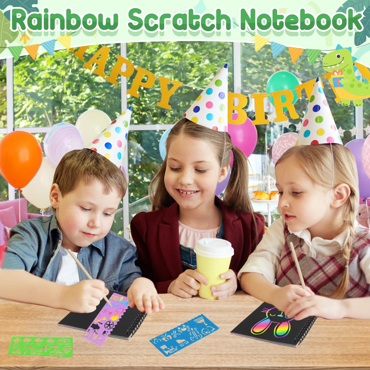 Party Favors Birthday Gifts For Kids: 16 Pack Scratch Art Notebook Party Favors For Kids Goodie Bags Stuffers Girls Boys Art Cra