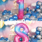 Rainbowq 18 Balloon Numbers 40 Inch For Women Or Girl Big Starry 0-9 Foil Mylar Large Number 18 Balloons Happy 18Th Birthday Par