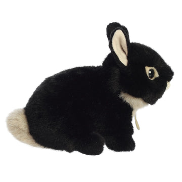 Aurora® Adorable Miyoni® Tots Netherland Dwarf Bunny Stuffed Animal - Lifelike Detail - Cherished Companionship - Black 7.5 Inches
