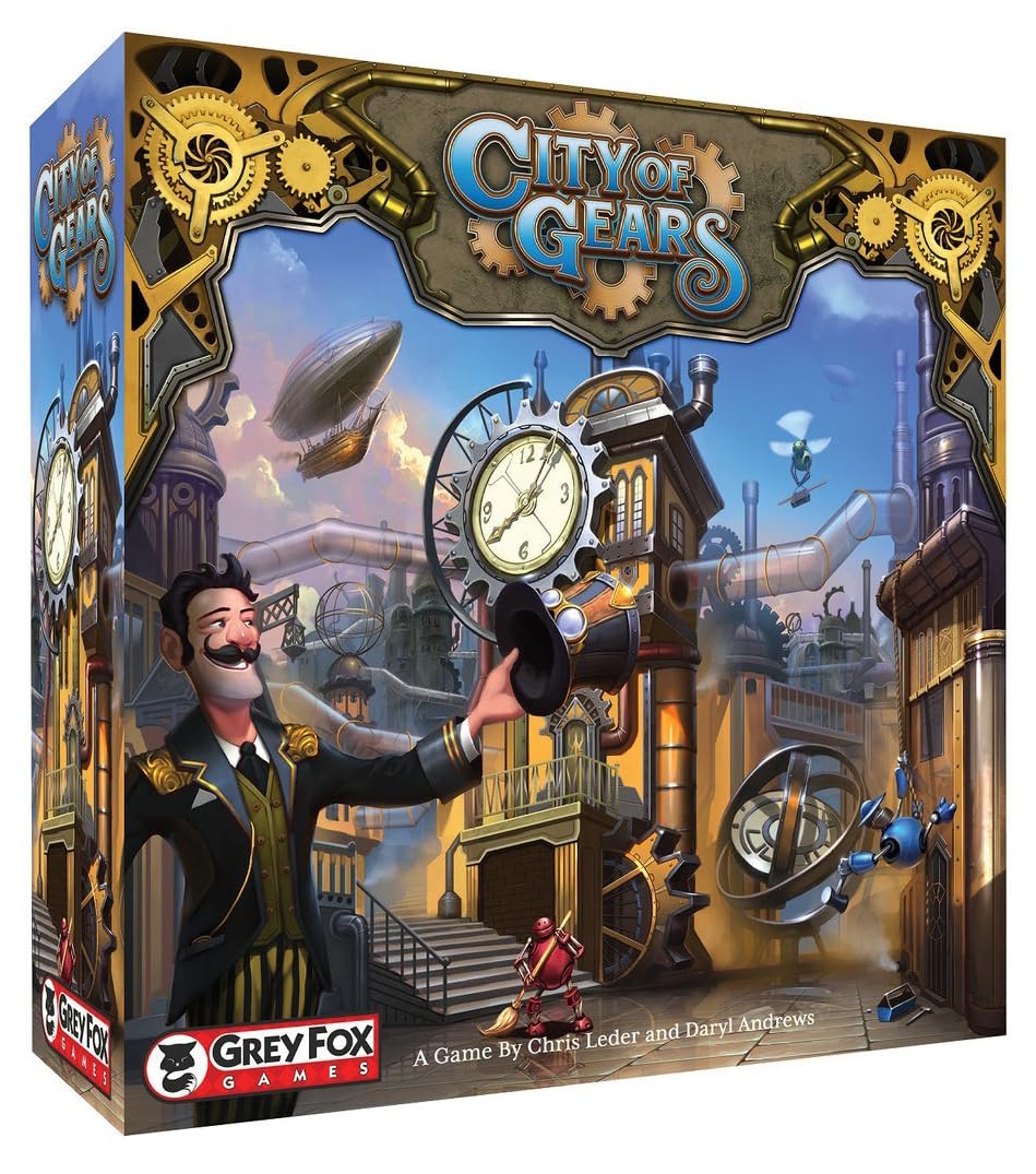 Grey Fox Games: City Of Gears, Strategy Board Game, Over 20 Plus Tiles To Build Your City, 45 To 60 Minute Play Time, 2 To 6 Players, For Ages 10 And Up