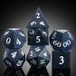 DND Dice Wood,DNDND Technical Wooden DND Die Set with Gift Case for Dungeons and Dragon Tabletop Games (Black and Blue Strips)