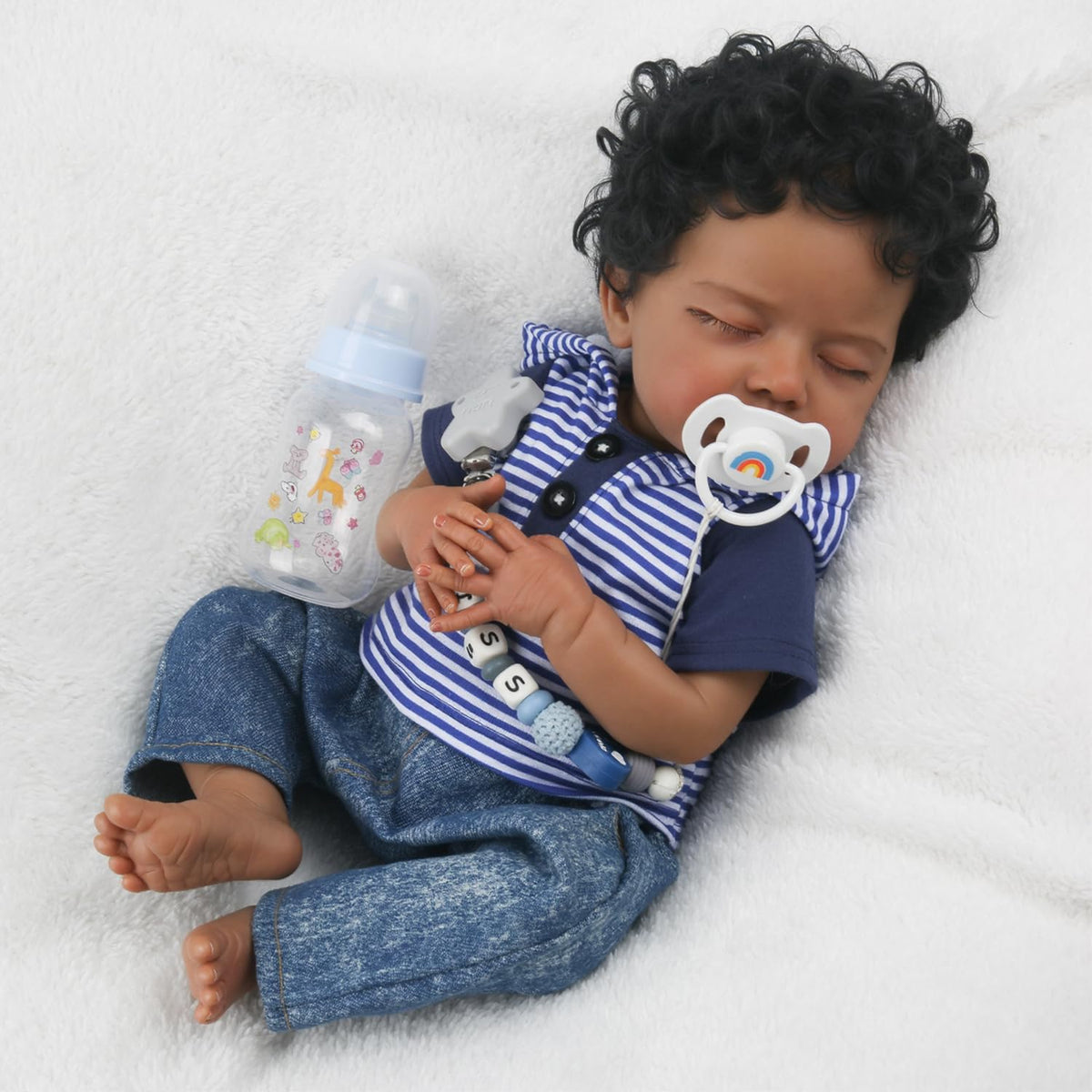 WOOROY Realistic Reborn Baby Dolls Black,18 African American Real Life Boy
