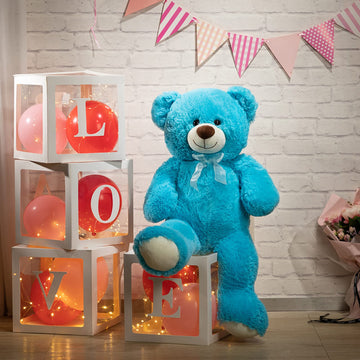 Hollyhome Teddy Bear Plush Giant Teddy Bears Stuffed Animals Teddy Bear Love 36 Inch Lake Blue