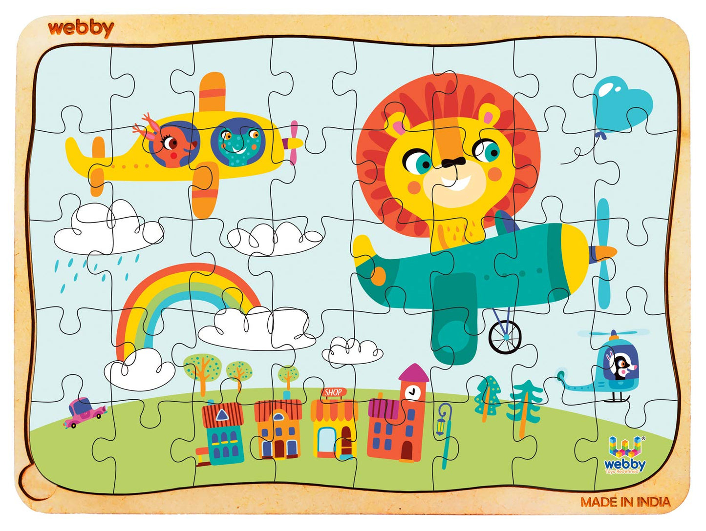 Webby The Kiddy Flight Wooden Jigsaw Puzzle, 40Pcs