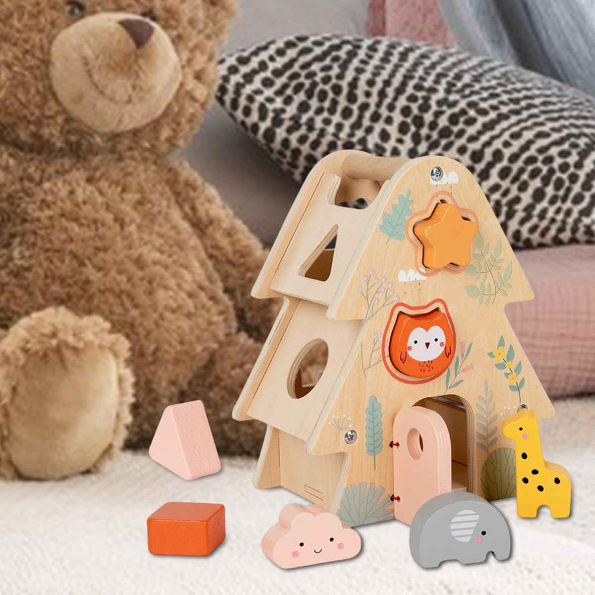 TRENDIVIBE Shape Sorting Game Developmental Matching Blocks for Toddlers Children Gifts| Baby Learning Toy | Infant Activity Toy