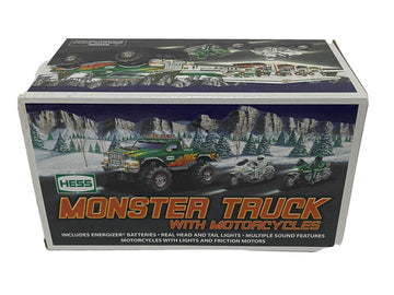 Hess C-46 2007 Monster Truck with 2 Motorcycles, Green and White