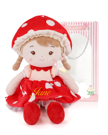 LeyaDoll Personalized Soft Baby Doll (16''), Leya Doll My First Baby Rag Doll for 1 Year-Old Girl Birthday Gift, Christmas Plush