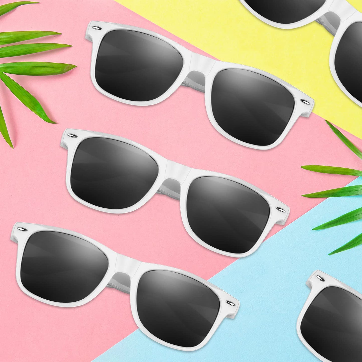 Morcheiong 12 Pack Party Sunglasses In Bulk For Birthday Summer Party Goody Bag Fillers Favors (White)