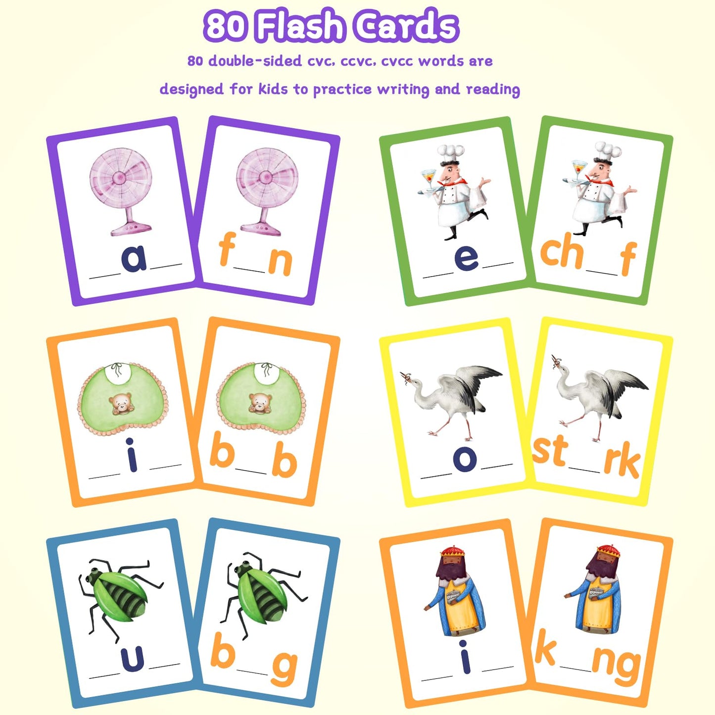 Alened Phonics Sight Words Flash Cards Kindergarten, Cvc Word Games Vowel Spelling Flashcards Learn To Read Write Montessori Edu