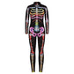 Remimi Boys Skeleton Skin Costume Girls Zipper Halloween Bone Skull Bodysuit Multicolored M