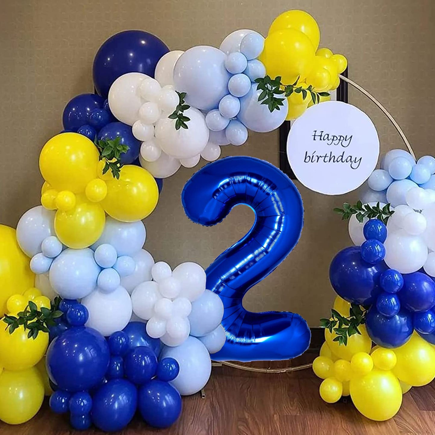 40 Inch Giant Navy Blue Number 2 Balloon, Helium Mylar Foil Number Balloons For Birthday Party, 2Nd Birthday Decorations For Kid