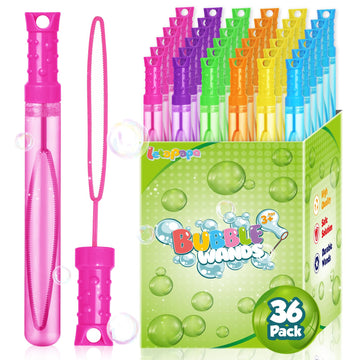Bubble Wand, 36 Pcs Bubble Wands Bulk In 6 Colors, Bubble Party Favors For Kids, Summer Toys, Indoor Outdoor Activity, Themed Bi