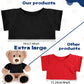 Roundfunny Bear Tee Shirt Fit 14-18Inch Bear Clothes Stuffed Animal Clothes Shirt Basic Stuffed Bears Dolls Shirt, Black