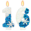 Snow Themed Birthday Candles, 16th Birthday Candle for Party Supplies, Winter Birthday Party Supplies, 2.76 inch Number 16 Candl