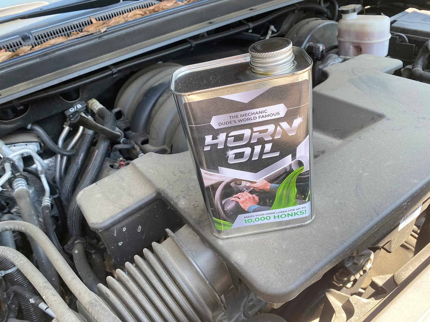 Horn Oil Gag Gift - Empty 32Oz Steel Tin - Funny Car Prank - Pranks And Gags For Adults - Have Your Friends Or Family Checking T