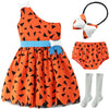 Baby Halloween Costumes Family 2024 Flintstones Bambam Mommy And Me Toddler Newborn Girls Kids Outfit,6-12 Months Orange