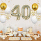 FunHot 40 Inch Light Gold Number 40 Balloon, Rubber Giant Foil Balloon for 40th Birthday Party Decorations