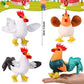 Kasyat 6 Pieces Mini Plush Furry Animal Toys Soft Plush Horse Pig Cattle Rabbit Dog Sheep Hen Doll Stuffed Plush Animals For Christmas Stocking Stuffers Birthday Party Decoration(Chicken And Rooster)