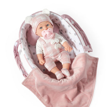 eDollable 12-Inch Baby Doll Toy Set with Accessories, Pink, Model 8817-2, Perfect for Toddler Girls Age 3+