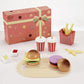 Pillowhale Wooden Play Food Toy For Kids Pretend Play Kitchen Accessories For Toddlers Wooden Play Fast Food Hamburger Set Educa
