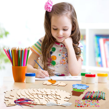 Fennoral 12 Pack Flower Wind Chime Craft for Kids Make You Own Flower Wind Chimes Ornaments DIY Coloring Wooden Art and Craft fo