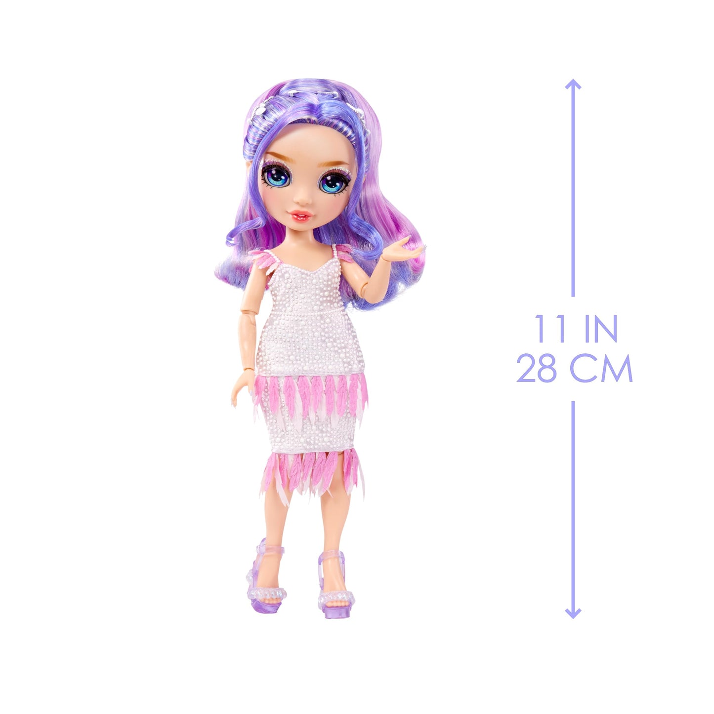 Rainbow High 11” Violet Willow Fashion Doll & Playset, Purple, Includes 2 Outfits & Accessories, Model 587385EUC