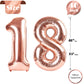 18 Balloon Number, Rose Gold Number 18Th Birthday Balloons 40 Inch, 18 Years Old Rose Gold Birthday Decorations For Boys Girls,