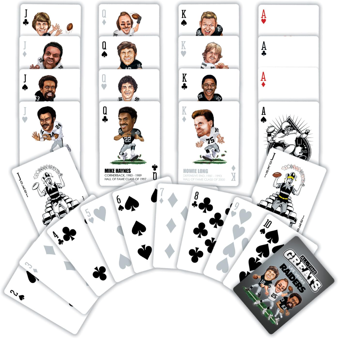 MasterPieces Family Games - NFL Las Vegas Raiders All-Time Greats Playing Cards - Officially Licensed Playing Card Deck for Adul