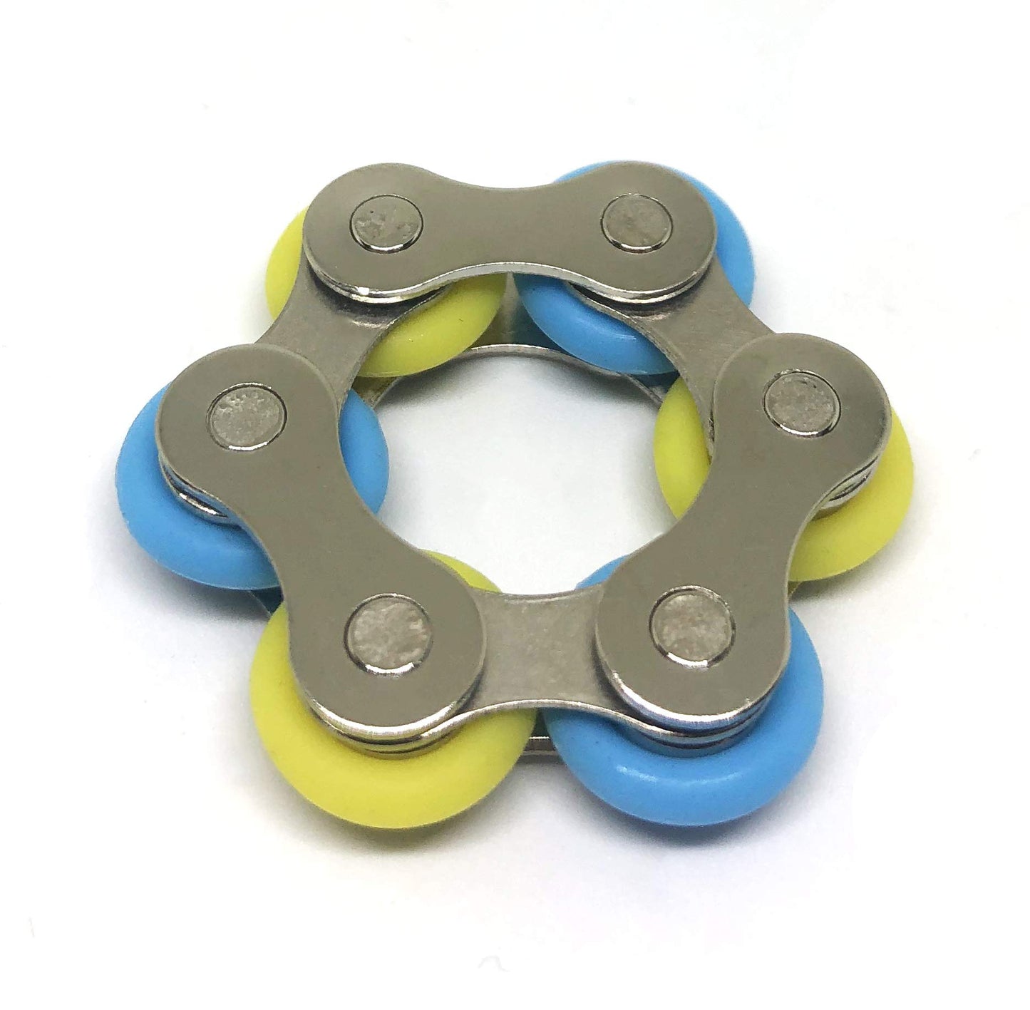 Fidget Roller Chain Toys with Metal and Silicone Rings - Stress Relief Perfect for ADHD, ADD, Anxiety in Office, School Stocking