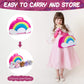 PASSIONFRUIT Stuffed Toy Unicorn Animal Set - 5 Plush Toys with Rainbow Bag - Includes Unicorns, Kitty, Puppy, Narwhal - Ideal Gift for Toddlers