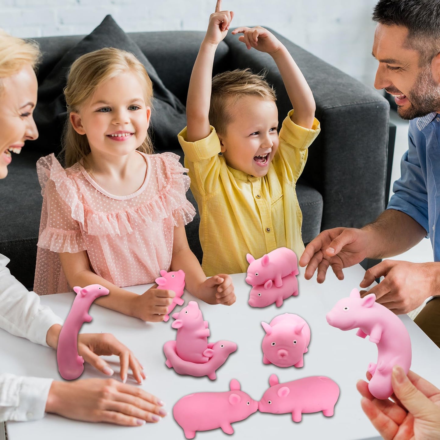 ZHEBAG Cute Pink Pig Stress Toys  Cute Animal Squishy Pig Fidget Sensory Toys Stress Relief Toy Gifts for Children and mature-themeds  Stress Relief Squishy Toys for Kids (4 Pack)