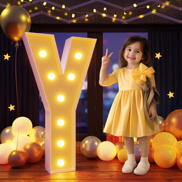 Imprsv 3Ft Marquee Light Up Letters Y, Large Light Up Letters, Big Marquee Letters For Party Decorations Baby Shower Anniversary