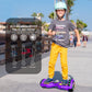 SIMATE 6.5" Self Balancing Scooter - Purple Yellow, Dual 250W Motors, LED Wheels, Bluetooth, P6 Model, 8.5 mph Max Speed, 8.