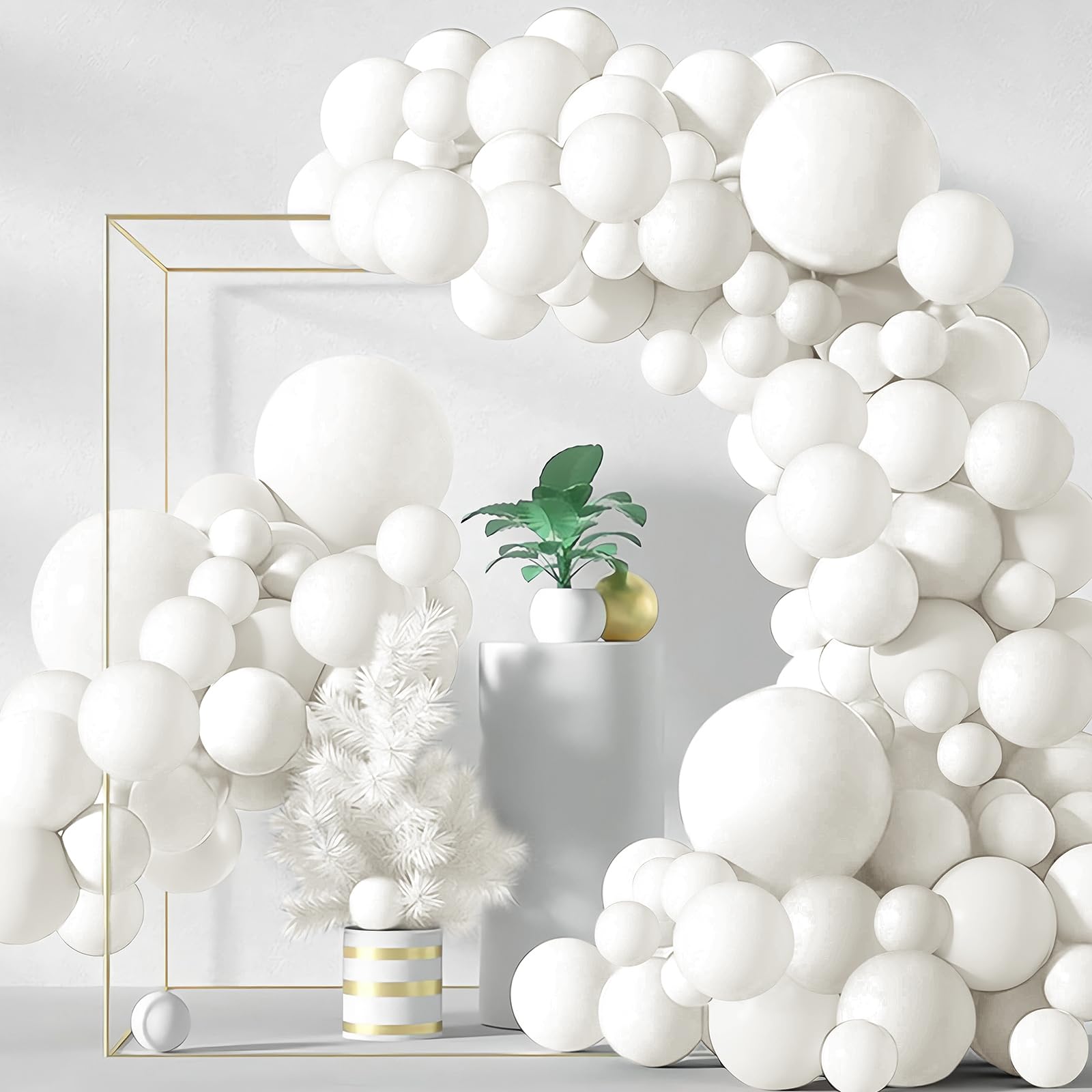 200 Pieces White Balloons Different Sizes 5 10 12 18 Inch White Balloon Arch Kit White Balloon Garland White Latex Balloon For B