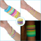100 Pieces Silicone Jelly Bracelets Luminescent 80s 90s Hair Ties Accessories Multicolor Rainbow Wristband Operation Christmas P