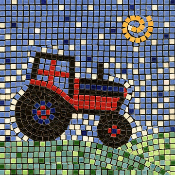 Art And Craft Kits For Adults: Make Your Own Mosaic, Square 20Cm 7Inch Tractor