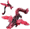 Sumland 3D Printed Dragon With Wings Flying,Crystal Wing Dragon Fidget Toys,Black Red