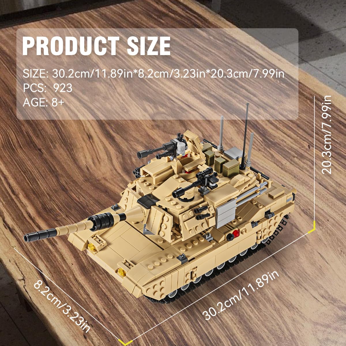 dOvOb Army Tank Building Block(1080 PCS) WW2 Military M1A2 Abrams Tank Model with Soldier Figures Toys Gifts for Kid and mature-themed