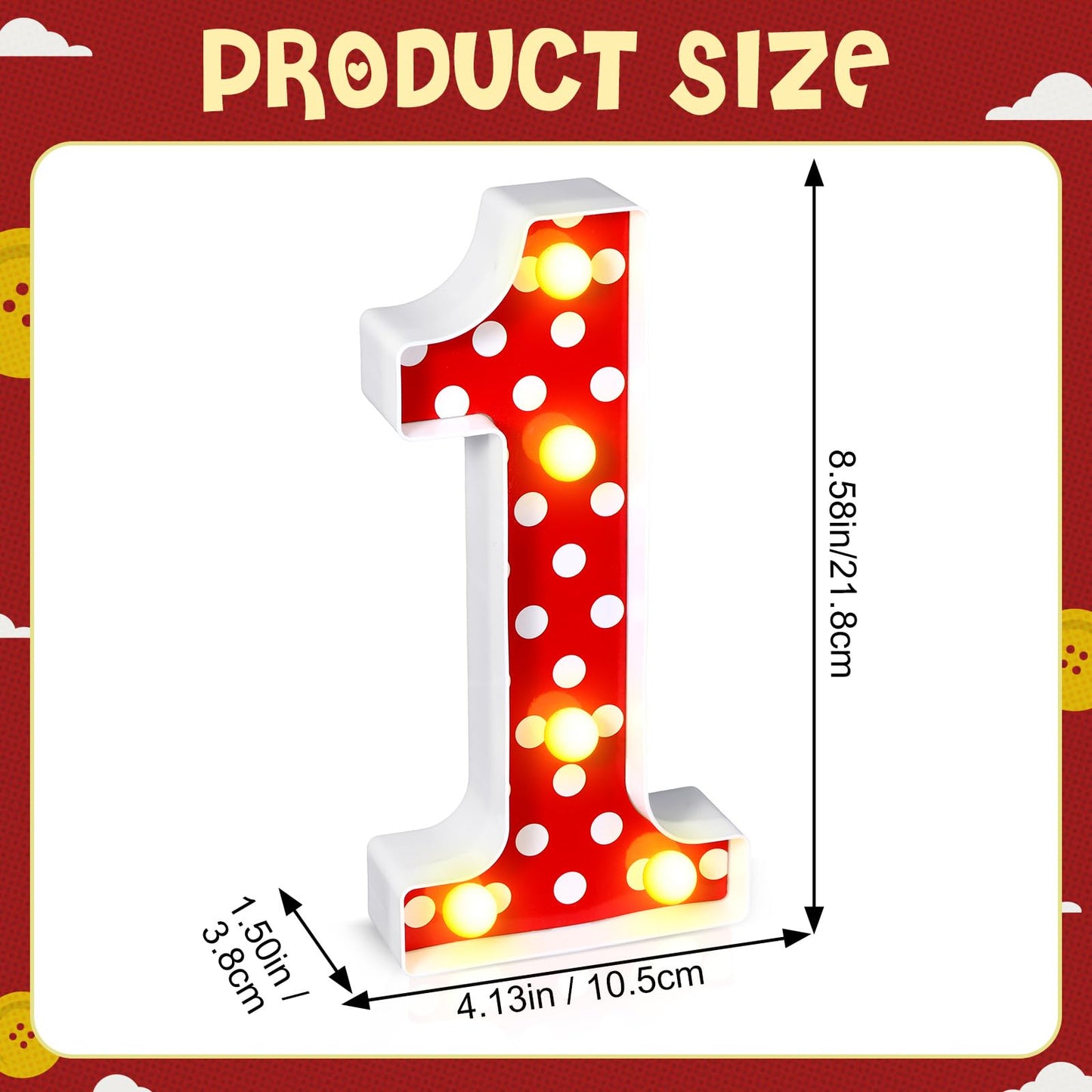 Glooglitter Mouse Birthday Decorations Marquee Light up Number Glowing Mouse Number Sign for 1st 2nd 3rd Boy Girl Kid Birthday P