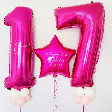 7 Balloon Number Hot Pink 7 Birthday Balloon 40 Inch Foil Mylar Large 7 Balloon Numbers For Birthday Party Anniversary Festival
