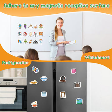 Kasfalci Magic E Word Games,Phonics Games,50 Magnetic Foam Objects,Fridge Magnets For Kids,Speech Therapy Toys For Toddler,Learn