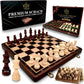 Magnetic Wooden Chess Set, 15 Inches Chess Set Board Games, Foldable Chess Board Game, Handmade Portable Travel Chess Game, Ches