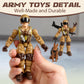 HAPTIME Army Men Action Figures with   Toy Soldiers for Boys  Plastic Army Toys for Boys 6-8  Birthday Gift for Military Collectors (6Pcs Yellow)