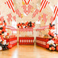 Piokio 100Ft Red And White Striped Pennant Banner, Carnival Circus Theme Party Decorations Supplies, String Triangle Bunting Flags For Birthday Party, Festival Celebration, Events Classroom Decor