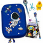 Le Delite Space Hardtop Eva Big Pouch Case Organizer Box Combo With School Stationery Supplies Outer Space Eraser Set With Astro