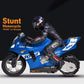 ZAVEIOP Remote Control Motorcycle, High Speed Self Balancing Single Wheel Stunt RC Motorcycle, 1/6 Scale 360 Rotating LED Flashl
