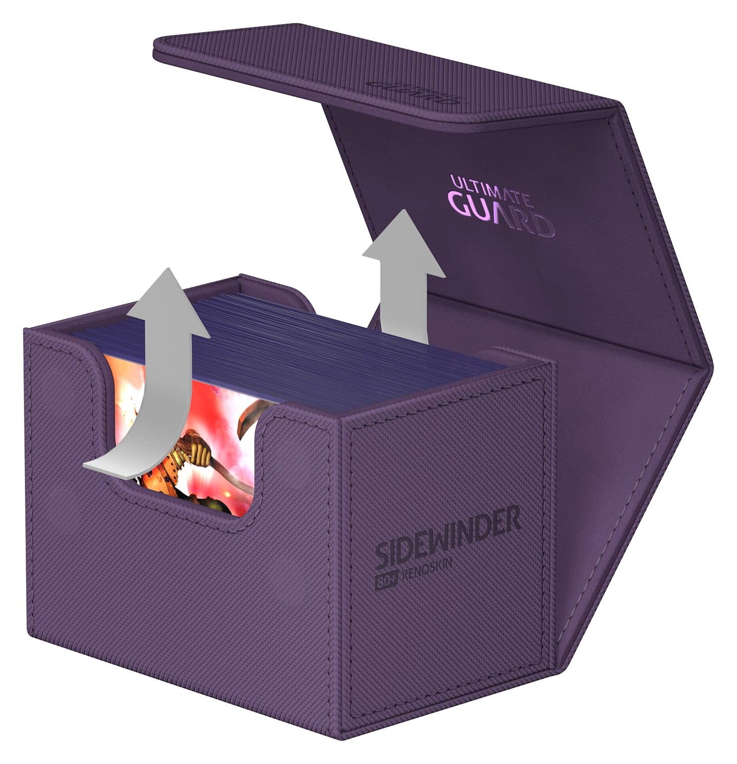 Ultimate Guard Sidewinder 80+, Deck Box For 80 Double-Sleeved Tcg Cards, Purple, Magnetic Closure & Microfiber Inner Lining For Secure Storage