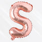 Flyloons Rose Gold S Alphabet Letter Foil Balloons for Full Name Birthday Decoration Items, Anniversary, Baby Shower, Bacheloret