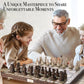 Wegiel Grand Royal Wooden Chess Set - 18" Luxury Handcrafted Beech & Birch - Unique Folding Design for Adults & Kids