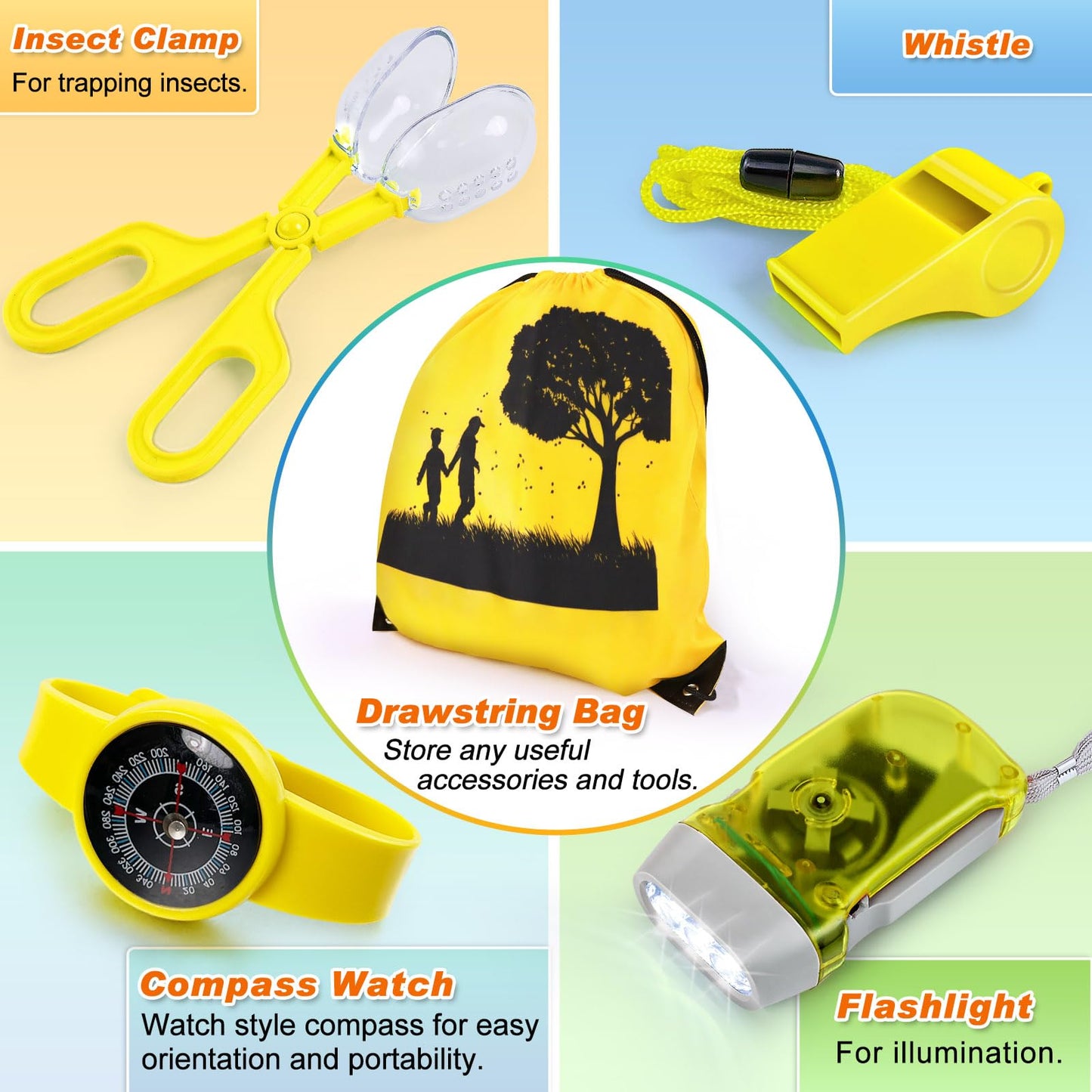 Yopinsand Bug Catcher Kit & Outdoor Explorer Kit For Kids, 10 Pcs Bug Catching Kit With Toy Cage, Backpack, Flashlight, Manifyin